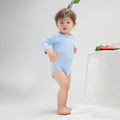 Dusty Blue - Back - Babybugz Baby Unisex Organic Long Sleeve Bodysuit