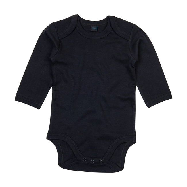 Black - Front - Babybugz Baby Unisex Organic Long Sleeve Bodysuit
