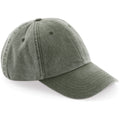 Vintage Olive - Front - Beechfield Unisex Low Profile Vintage Denim-Look Cap
