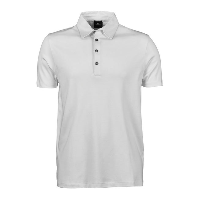 White - Front - Tee Jays Mens Pima Short Sleeve Cotton Polo Shirt
