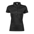 Black - Front - Tee Jays Womens-Ladies Pima Short Sleeve Cotton Polo Shirt