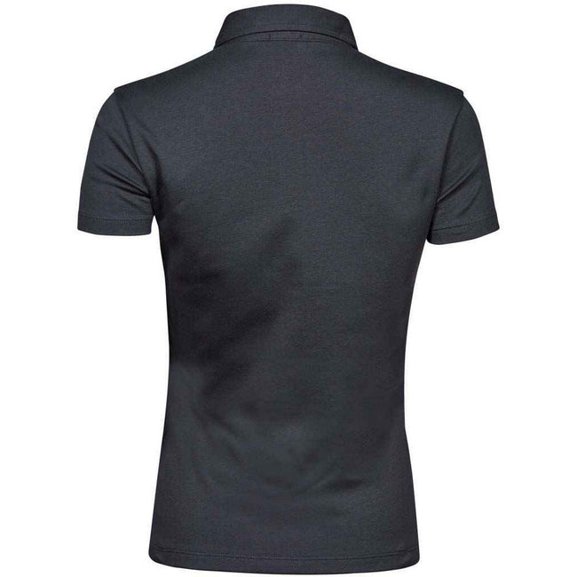 Dark Grey - Back - Tee Jays Womens-Ladies Pima Short Sleeve Cotton Polo Shirt