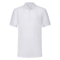 White - Front - Fruit Of The Loom Mens 65-35 Heavyweight Pique Short Sleeve Polo Shirt