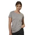 Heather Grey - Side - Tee Jays Womens-Ladies Roll Sleeve Cotton T-Shirt