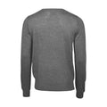 Grey Melange - Back - Tee Jays Mens Knitted Crew Neck Sweater