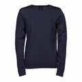 Navy Blue - Front - Tee Jays Mens Knitted Crew Neck Sweater