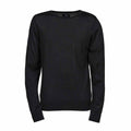 Black - Front - Tee Jays Mens Knitted Crew Neck Sweater