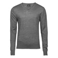 Grey Melange - Front - Tee Jays Mens Knitted Crew Neck Sweater