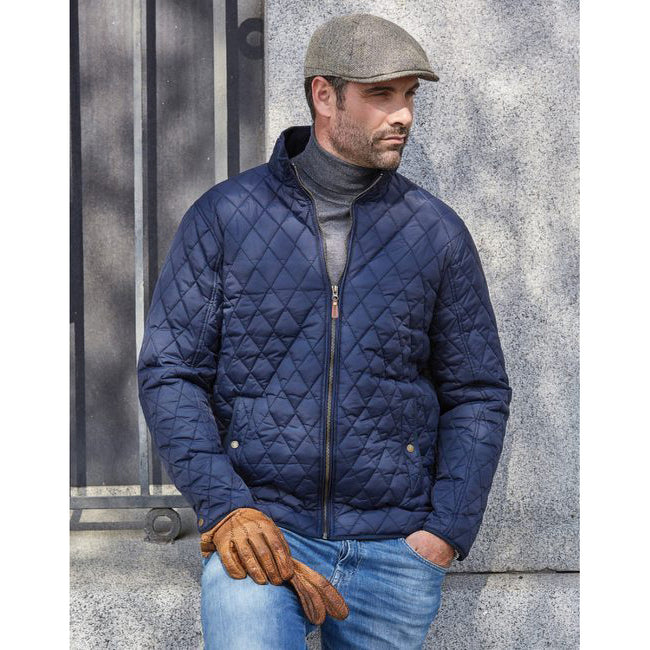 Deep Navy - Back - Tee Jays Mens Richmond Diamond Quilted Jacket