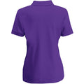 Purple - Back - Fruit Of The Loom Womens-Ladies Lady Fit Short-Sleeved Polo Shirt