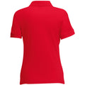 Red - Back - Fruit Of The Loom Womens-Ladies Lady Fit Short-Sleeved Polo Shirt