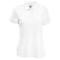 White - Front - Fruit Of The Loom Womens-Ladies Lady Fit Short-Sleeved Polo Shirt