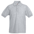 Heather Grey - Front - Fruit of the Loom Childrens-Kids Pique Short-Sleeved Polo Shirt