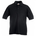 Black - Side - Fruit of the Loom Childrens-Kids Pique Short-Sleeved Polo Shirt