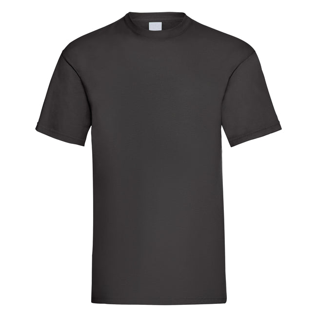 Jet Black - Front - Mens Value Short Sleeve Casual T-Shirt
