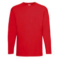 Bright Red - Front - Mens Value Long Sleeve Casual T-Shirt