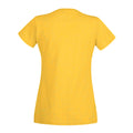 Gold - Back - Womens-Ladies Value Fitted V-Neck Short Sleeve Casual T-Shirt