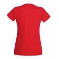 Bright Red - Back - Womens-Ladies Value Fitted V-Neck Short Sleeve Casual T-Shirt