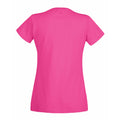 Hot Pink - Back - Womens-Ladies Value Fitted V-Neck Short Sleeve Casual T-Shirt