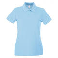 Light Blue - Front - Womens-Ladies Fitted Short Sleeve Casual Polo Shirt