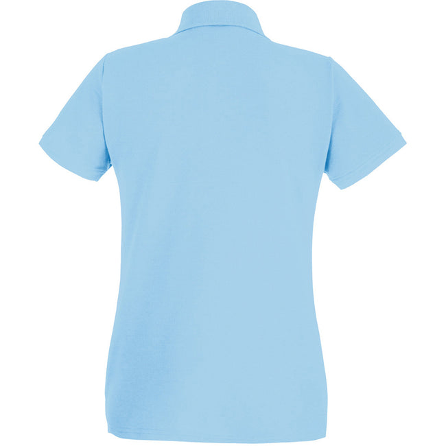 Light Blue - Back - Fruit of the Loom Womens-Ladies Lady Fit Short-Sleeved Polo Shirt