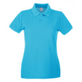 Cyan - Front - Womens-Ladies Fitted Short Sleeve Casual Polo Shirt