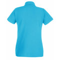 Cyan - Back - Womens-Ladies Fitted Short Sleeve Casual Polo Shirt