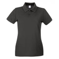 Graphite - Front - Womens-Ladies Fitted Short Sleeve Casual Polo Shirt