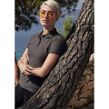 Graphite - Back - Womens-Ladies Fitted Short Sleeve Casual Polo Shirt