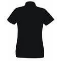 Jet Black - Back - Womens-Ladies Fitted Short Sleeve Casual Polo Shirt