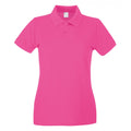 Hot Pink - Front - Womens-Ladies Fitted Short Sleeve Casual Polo Shirt