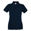 Midnight Blue - Front - Womens-Ladies Fitted Short Sleeve Casual Polo Shirt