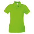 Lime Green - Front - Womens-Ladies Fitted Short Sleeve Casual Polo Shirt