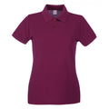 Oxblood - Front - Womens-Ladies Fitted Short Sleeve Casual Polo Shirt