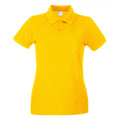 Gold - Front - Womens-Ladies Fitted Short Sleeve Casual Polo Shirt