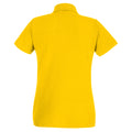Gold - Back - Womens-Ladies Fitted Short Sleeve Casual Polo Shirt