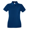Navy Blue - Front - Womens-Ladies Fitted Short Sleeve Casual Polo Shirt
