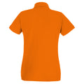 Bright Orange - Back - Womens-Ladies Fitted Short Sleeve Casual Polo Shirt