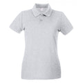 Grey Marl - Front - Womens-Ladies Fitted Short Sleeve Casual Polo Shirt