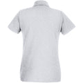 Grey Marl - Back - Womens-Ladies Fitted Short Sleeve Casual Polo Shirt