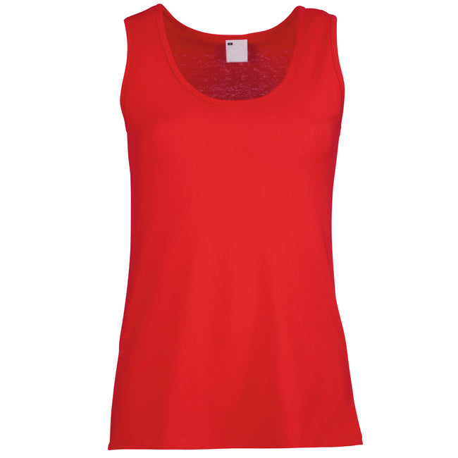 Classic Red - Front - Womens-Ladies Value Fitted Sleeveless Vest