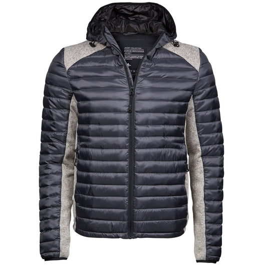Cosmic Grey-Grey Melange - Front - Tee Jays Mens Aspen Crossover Jacket