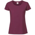 Oxblood - Front - Fruit Of The Loom Womens-Ladies Ringspun Premium T-Shirt