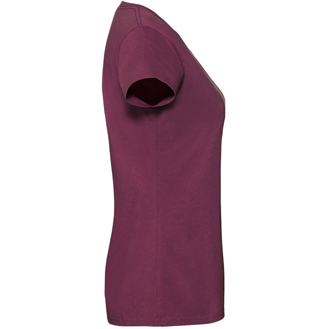 Oxblood - Side - Fruit Of The Loom Womens-Ladies Ringspun Premium T-Shirt