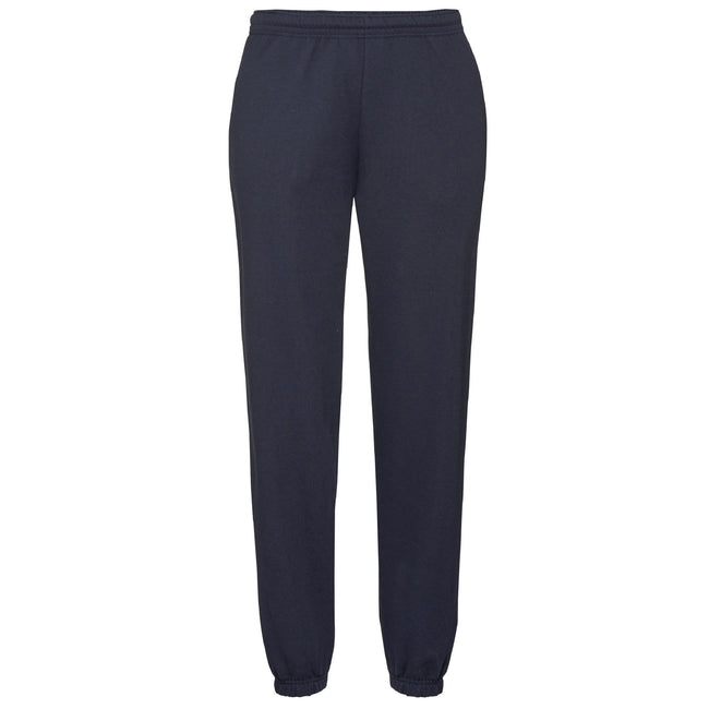 Deep Navy - Front - Fruit Of The Loom Mens Elasticated Cuff Jog Pants - Jogging Bottoms