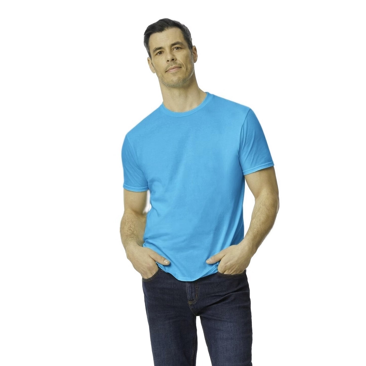 Baby Blue - Side - Gildan Mens Fashion T-Shirt