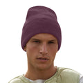 Plum - Side - Beechfield Unisex Adults Original Cuffed Beanie