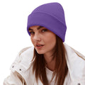 Purple - Side - Beechfield Unisex Adults Original Cuffed Beanie
