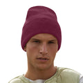Burgundy - Side - Beechfield Unisex Adults Original Cuffed Beanie