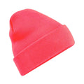 Fluorescent Pink - Front - Beechfield Unisex Adults Original Cuffed Beanie